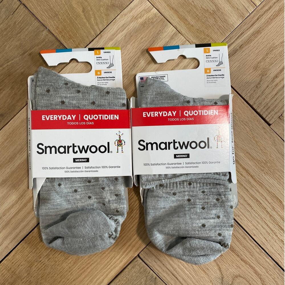 NWT Smartwool Merino Wool Ankle Socks Unisex Large 2 Pair Set